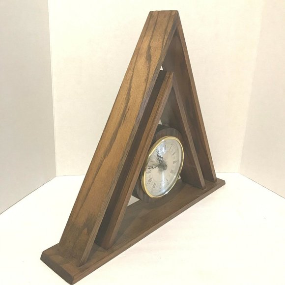 Vintage Quality Heirloom Triangular Clock Wooden - Picture 8 of 8